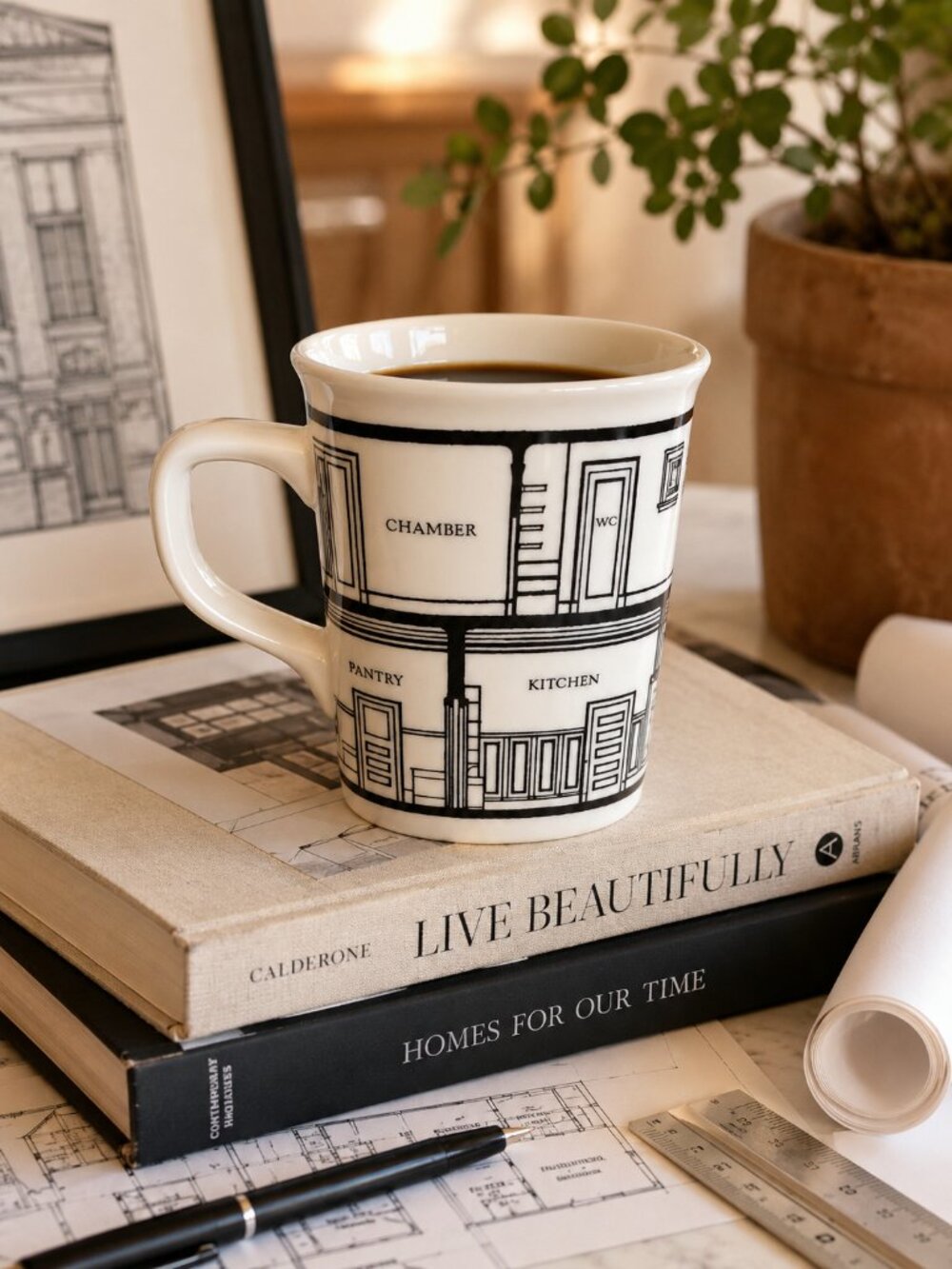 Fishs Eddy Blueprint Mug Architectural Floor Plan West Elm Limited Architect